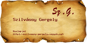 Szilvássy Gergely névjegykártya