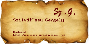 Szilvássy Gergely névjegykártya
